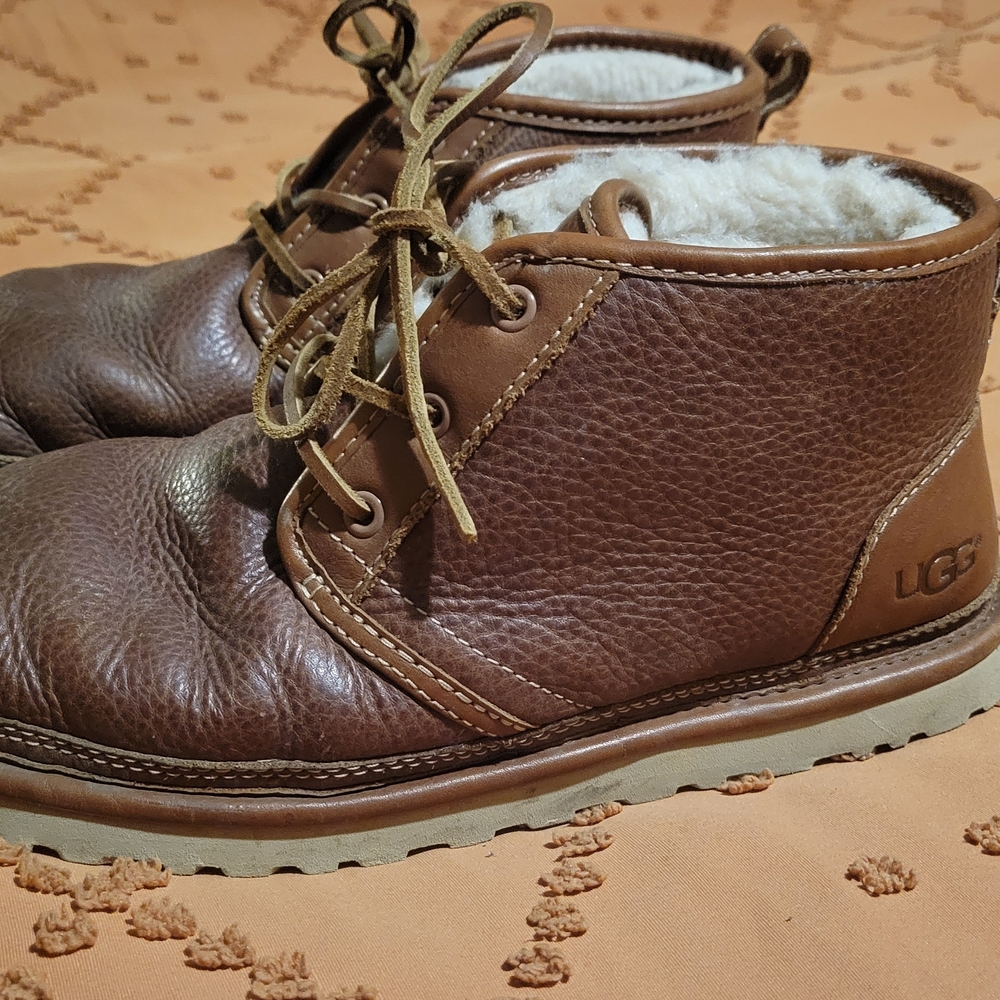 UGG Brown Chukka Boots with Textured Leather